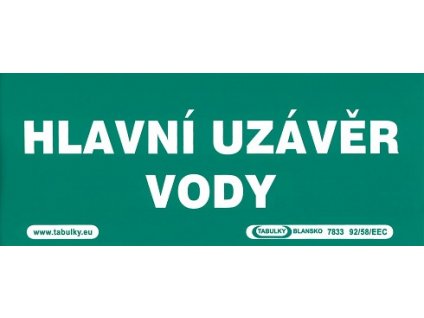 Hlavní uzávěr vody 210x87mm - samolepka MAGG 120079