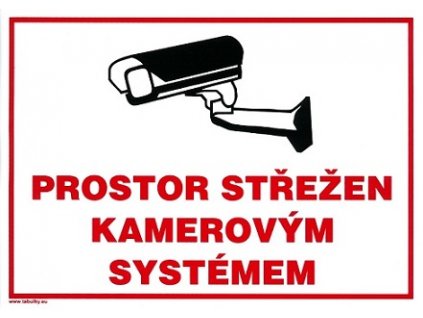 Prostor střežen kamerovým systémem 210x297mm - samolepka