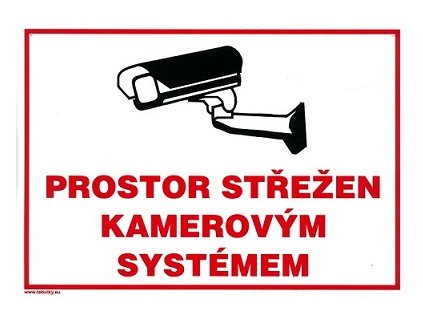 Prostor střežen kamerovým systémem 210x297mm - plastová tabulka