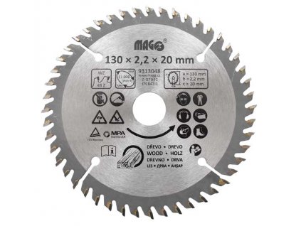 Pilový kotouč 130x2,2x20mm/ 48 zubů - střídavě šikmé