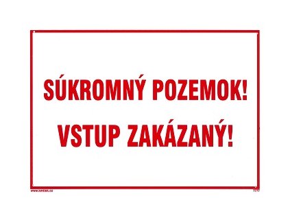 SK - Súkromý pozemok! Vstup zakázaný! 210x297mm - plastová MAGG 120144