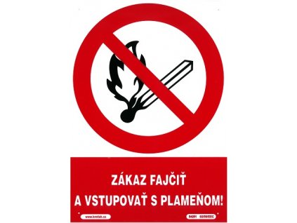 SK - Zákaz fajčiť a vstupovať s plameňom! 210x297mm - plastová MAGG 120150