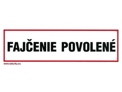 SK - Fajčanie povolené 210x70mm - plastová tabulka MAGG 120153