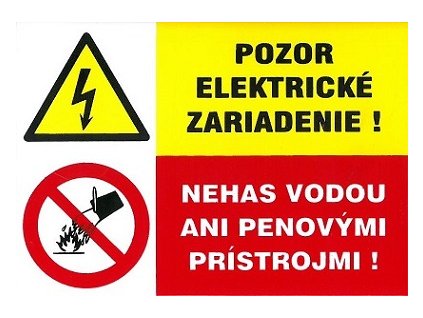 SK - Pozor elektrické zariadenie! Nehas vodou ani penovými MAGG 120172