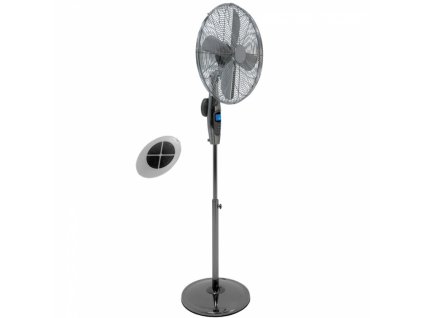 Stojanový celokovový ventilátor 16" 70 W s dálkovým ovládáním, nočním režimem a LCD
