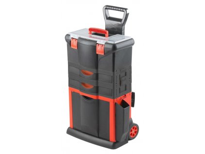Plastový pojízdný kufr, tažná rukojeť 460x330x730mm s 2x TOOD TBR102