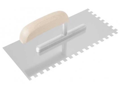 Hladítko nerezové 270x130 mm zub 12mm - dřevěná rukojeť