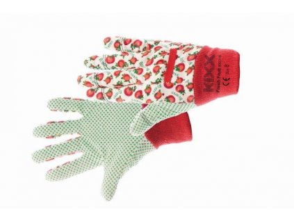 FRESH FRUIT rukavice bavlněná s PVC terčíky červená, velikost 8 CERVA GROUP a. s. FRESHF08