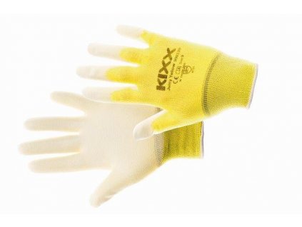 JUICY YELLOW rukavice nylonové PU dlaň žlutá, velikost 7