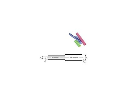 Elektroizolační smršťovací bužírka PE; 1 m; průměr 3,2/1,6mm - modrá