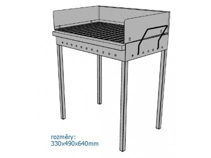 Skládací nerezový gril na dřevěné uhlí  640x490x330mm MARS Svratka 2007  + Dárek, servis bez starostí v hodnotě 300Kč