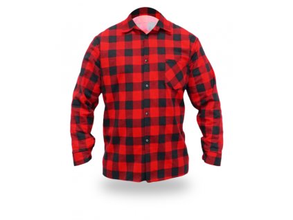 Flanelová košile červené, velikost XL, 100% bavlna DEDRA BH51F1-XL