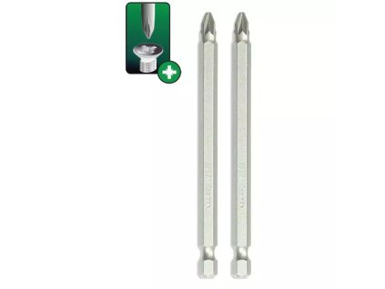 Šroubovací bity ploché Pozidriv PZ2x100mm, 2ks blistr DEDRA 18A05PZ22-02