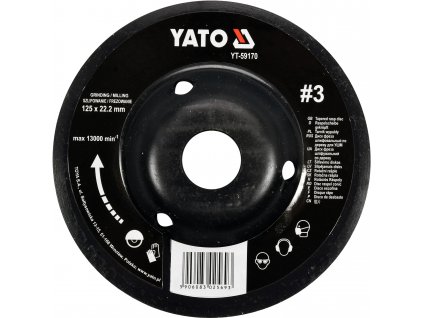 Rotační rašple úhlová jemná 125 mm typ 3 Yato YT-59170