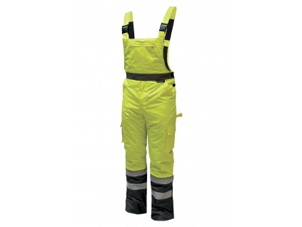 Reflexní zateplené kalhoty s laclem vel. XL,žluté DEDRA BH80SO1-XL  + Dárek, servis bez starostí v hodnotě 300Kč