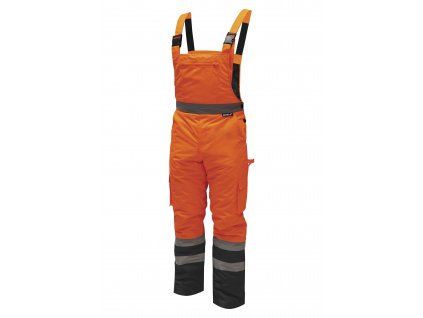 Reflexní zateplené kalhoty s laclem vel. XL,oranžové DEDRA BH80SO2-XL  + Dárek, servis bez starostí v hodnotě 300Kč