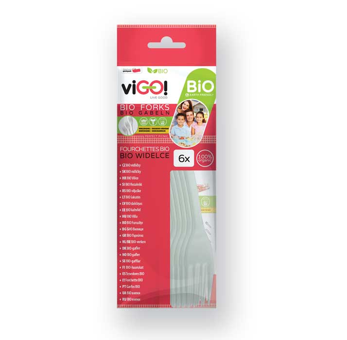 ViGO! Bio vidličky cukrová třtina, 6 ks v PLA sáčku QUICKPACK 7321200
