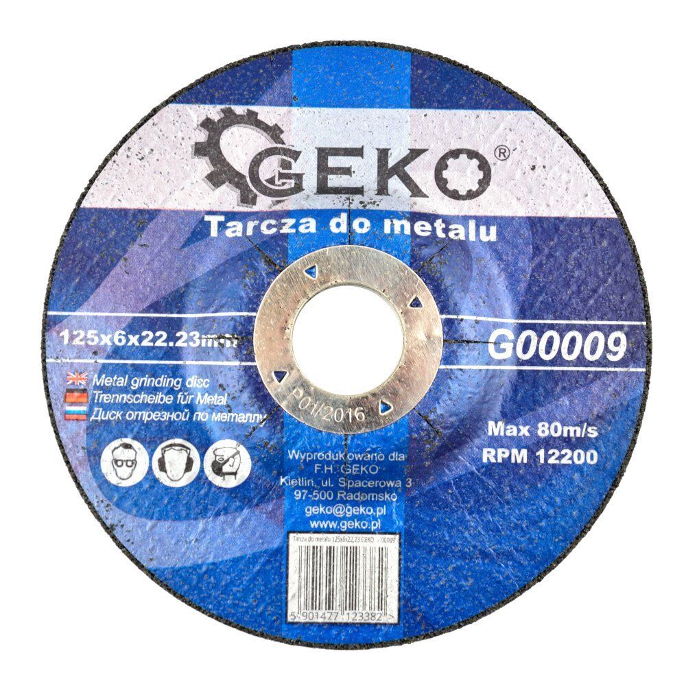 Řezný kotouč na ocel, 125x6x22,23mm GEKO nářadí G00009