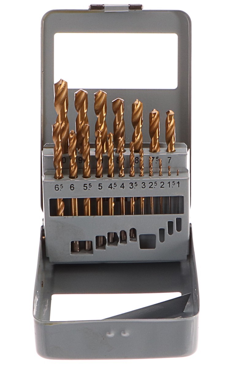 Vrtáky do kovu v kovové krabičce, sada 19ks, 1-10mm, po 0,5mm GEKO nářadí G38234