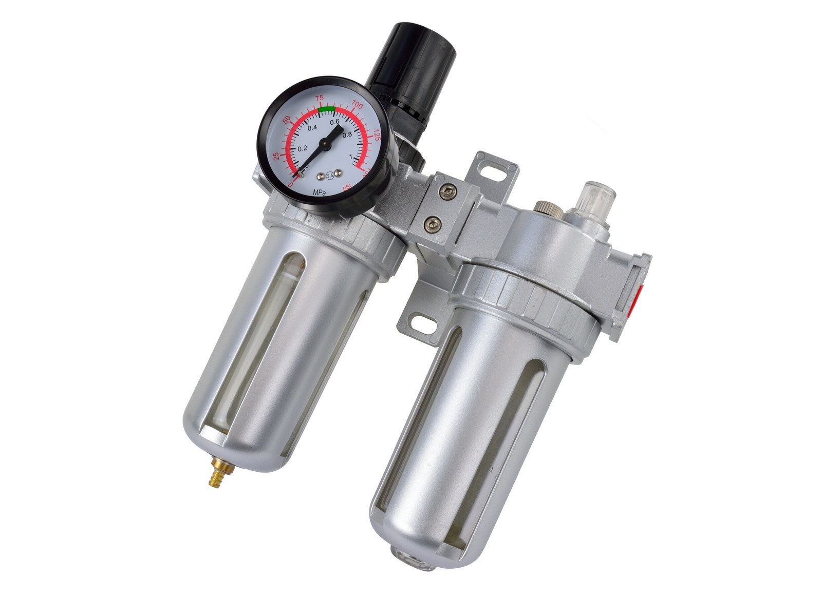 Regulátor tlaku s filtrem a manometrem a přim. oleje, max. prac.tlak 10bar GEKO nářadí G01179