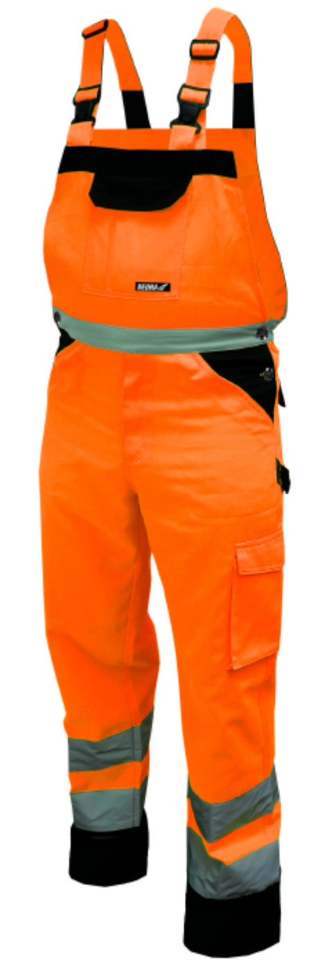 Reflexní kalhoty s laclem vel. LD,oranžové DEDRA BH81SO2-LD + Dárek, servis bez starostí v hodnotě 300Kč