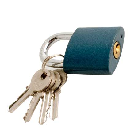 Visací zámek litina 45mm - modrý + 4x klíč MAGG 32145