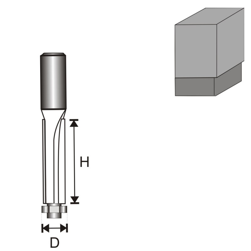 Fréza na dřevo prostá s ložiskem, dlouhá T8 D13 H50 mm DEDRA 07F091B