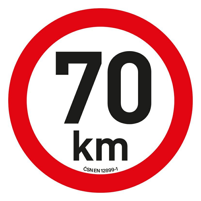 Samolepka omezení rychlosti 70 km/h reflexní (200 mm) Compass 34473