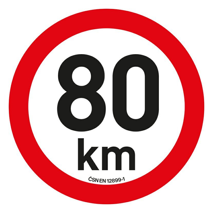 Samolepka omezení rychlosti 80 km/h reflexní (200 mm) Compass 34474