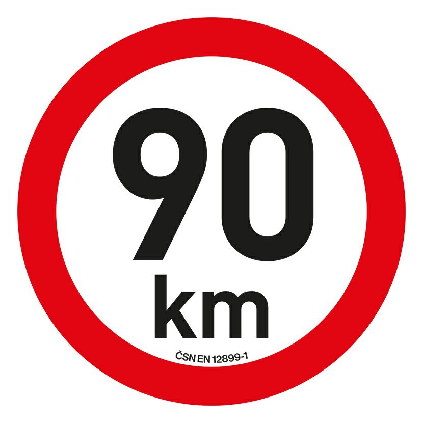 Samolepka omezení rychlosti 90 km/h reflexní (200 mm) Compass 34475