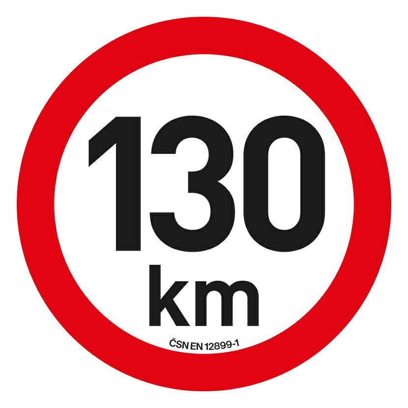 Samolepka omezení rychlosti 130 km/h reflexní (200 mm) Compass 34477
