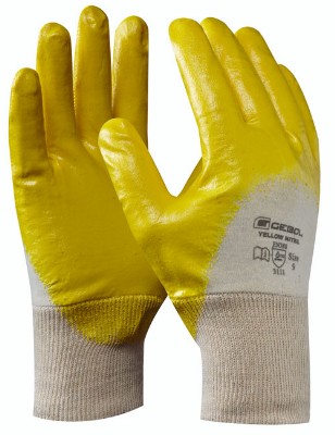 GEBOL - YELLOW NITRIL pracovní nitrilové rukavice - velikost 9