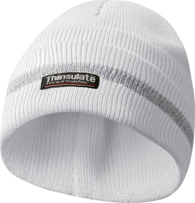 Reflexní zimní pracovní čepice, materiál THINSULATE - bílá GEBOL 700004