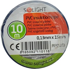 Izolační páska, 15mm x 0,13mm x 10m, modrá Solight AP01M