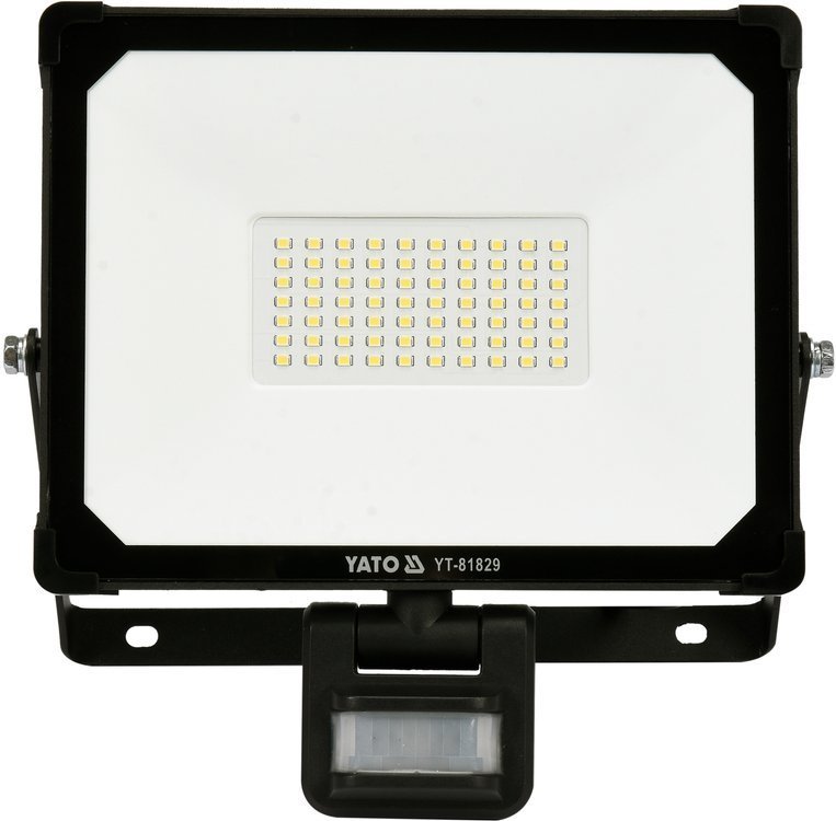 Reflektor SMD LED, 50W, 5000lm, IP54, pohyb. senzor Yato YT-81829 + Dárek, servis bez starostí v hodnotě 300Kč