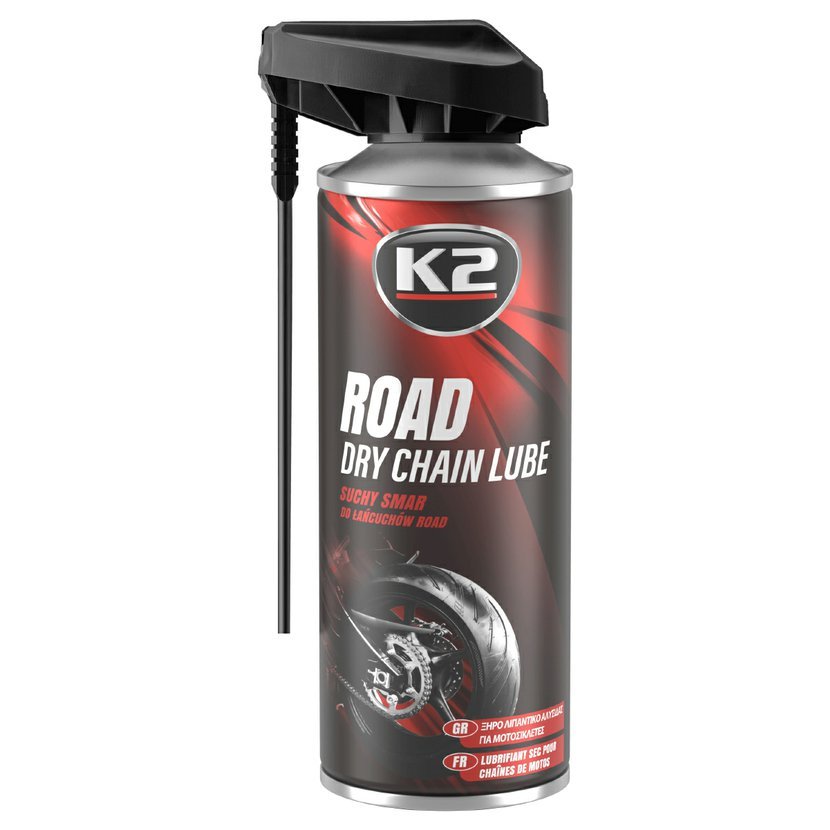 K2 ROAD DRY CHAIN LUBE 400 ml - suché mazivo na řetězy motocyklů K2 amW143