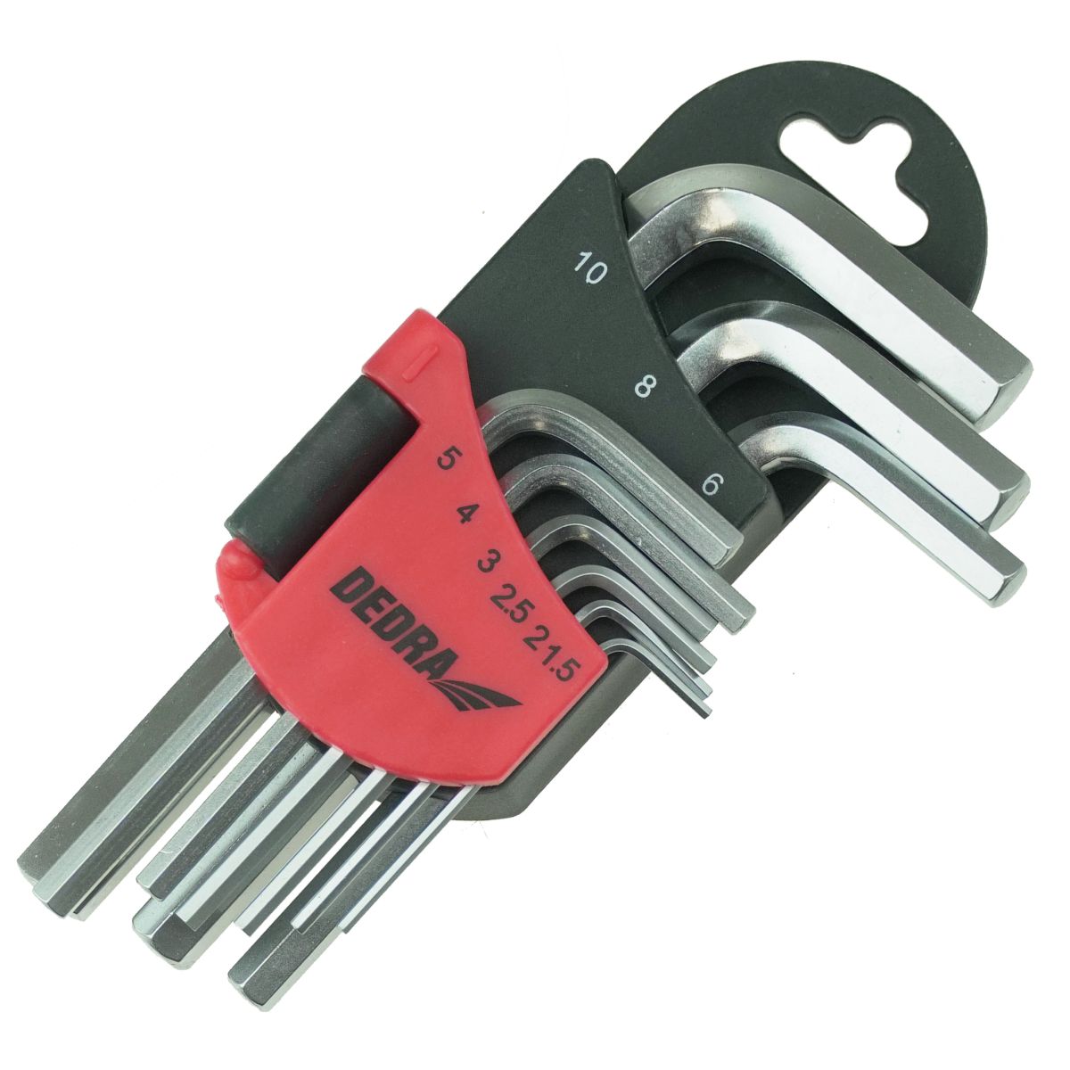 Imbusové klíče krátké, 1,5–10 mm, sada 9 ks, CRV DEDRA 06F200