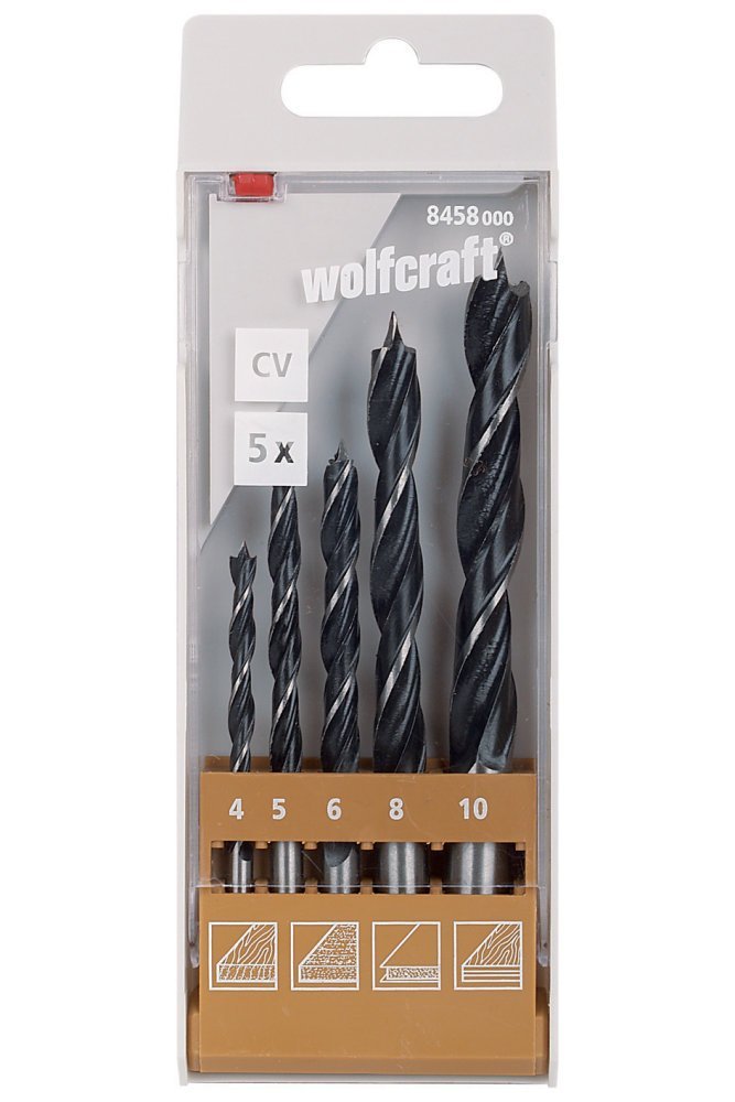 WOLFCRAFT - spirálový vrták do dřeva 4-10mm - sada 5ks WOLFCRAFT 8458000