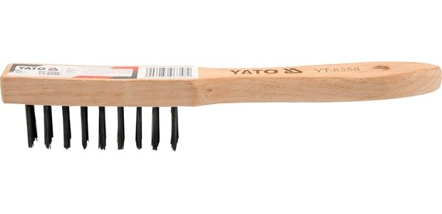 Kartáč drátěný ruční 5 řad dřevo Yato YT-6359