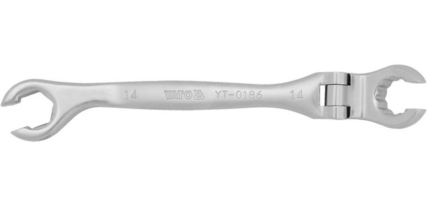 Klíč prstencový polootevřený 14 mm s kloubem Yato YT-0186