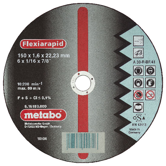METABO - řezný kotouč - nerez - FLEXIRAPID 230x1,9x22,2mm rovný… METABO 616185000
