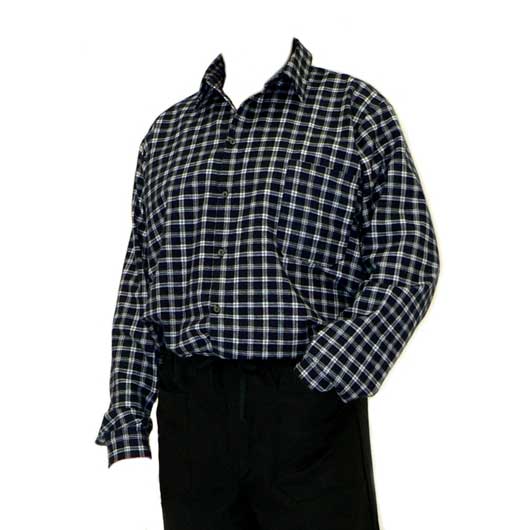 Flanelová košile černo/šedá - velikost 44 MAGG 0205-44