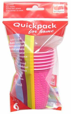 Kelímky růžové 200ml - 6 ks QUICKPACK Q214