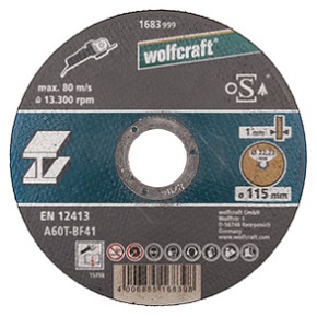 WOLFCRAFT - Kotouč řezací na kov, extra tenký 115x1mm Wolfcraft 1683999