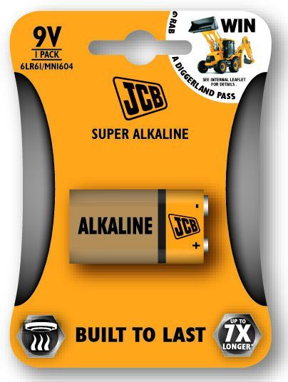 SUPER alkalická baterie 6LR61/9V, blistr 1 ks JCB JCB-6LR61-1B