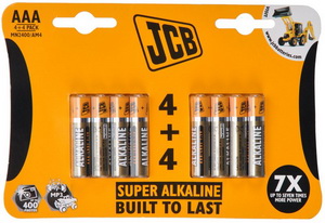 SUPER alkalická baterie AAA/LR03, blistr 8 ks JCB JCB-LR03-8B