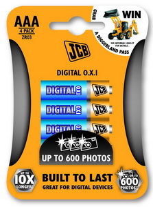 OXI DIGITAL alkalická baterie AAA/LR03, blistr 4 ks JCB JCB-LR03OXI-4B