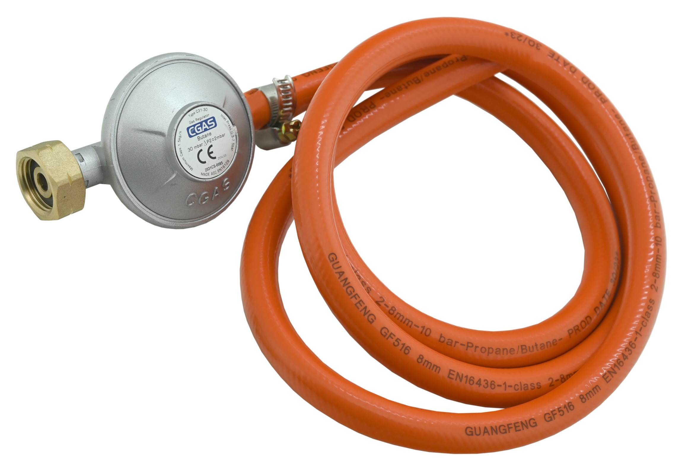 Plynový regulátor tlaku 30mbar EN16129 - sada 1,5m hadice Cattara 13607