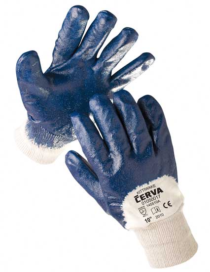 Rukavice bavlněné s nitrilovou dlaní a pružnou manžetou - velikost 9 CERVA GROUP a. s. KITTIWAKE09