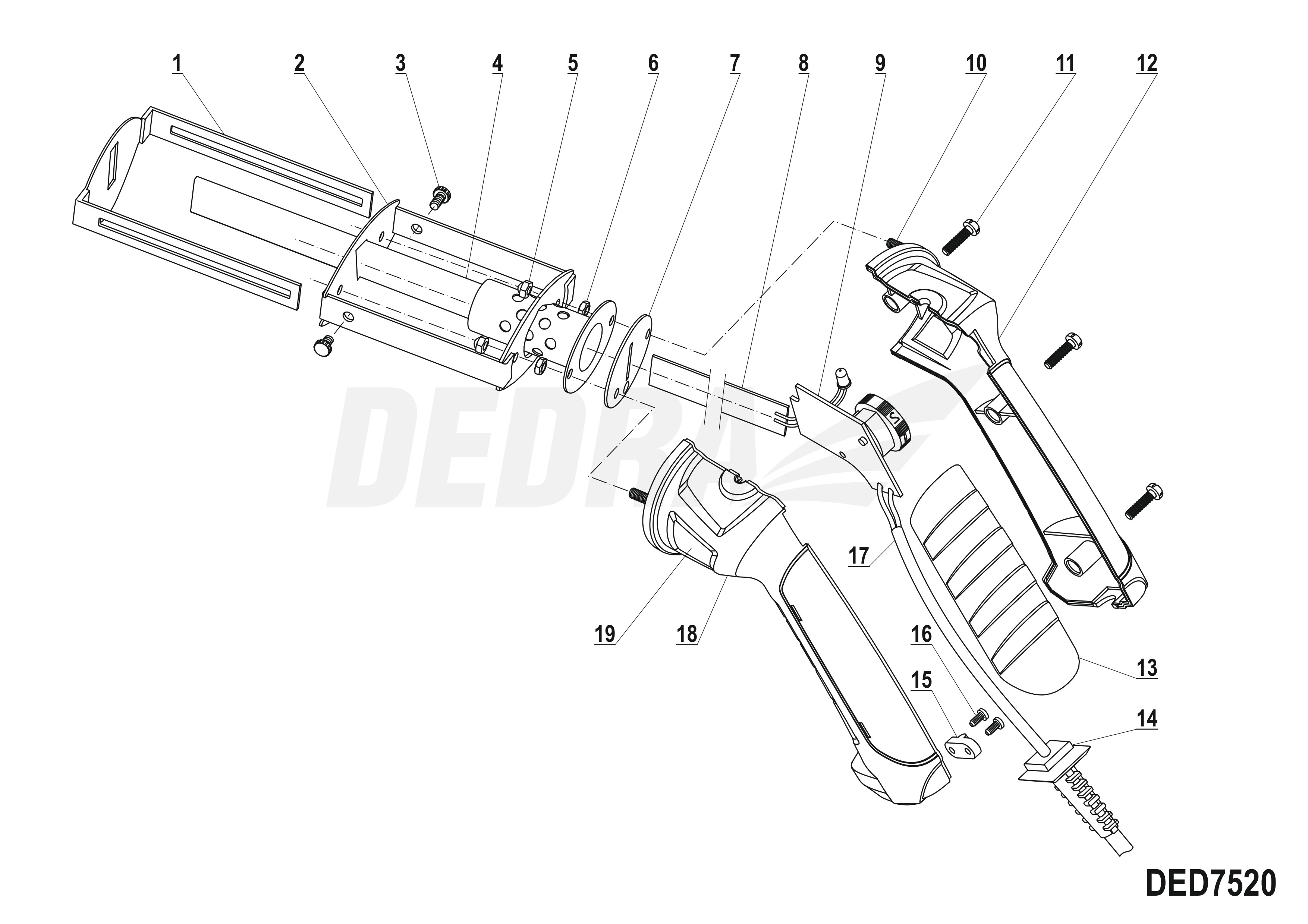 Řezací nůž DEDRA XDED7520.04